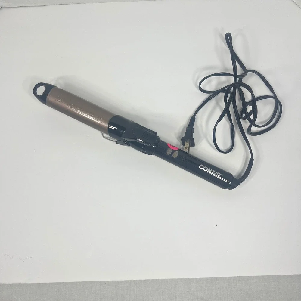 Conair Double Ceramic 1.25 Inch Curling Iron Rose Gold Black CD702CSRR